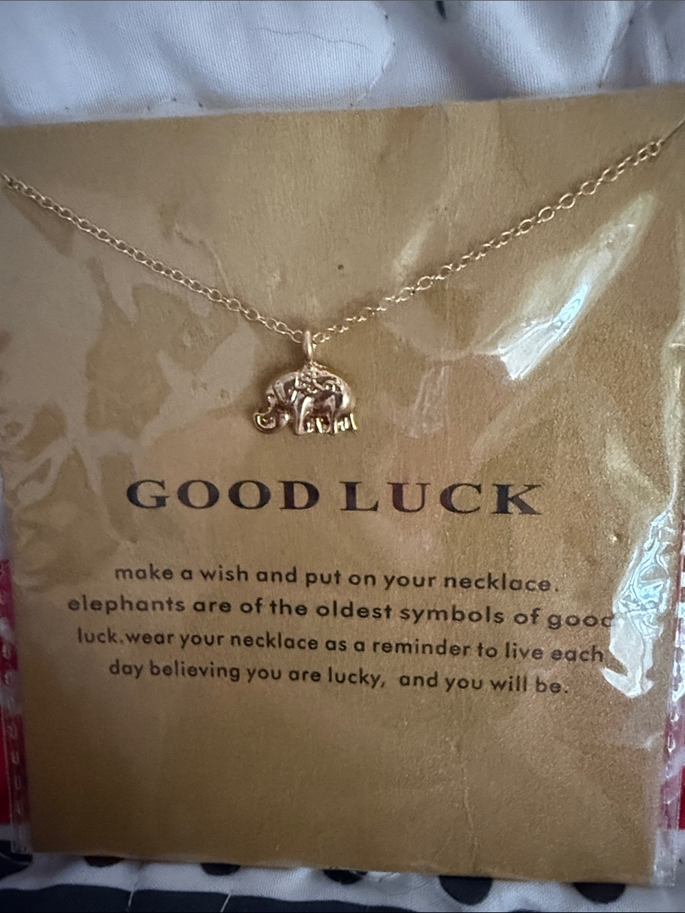 NWT Gold Elephant Pendant Necklace - Good Luck Charm